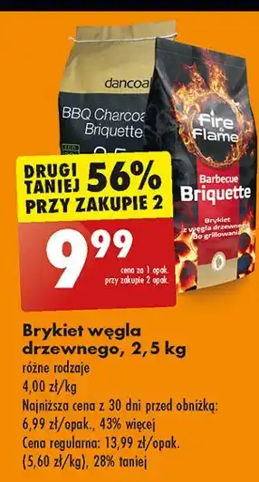 Biedronka Brykiet z węgla drzewnego Fire & Flame oferta