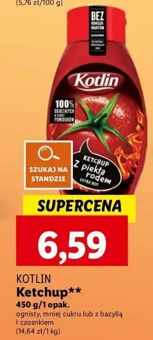 Lidl Ketchup pikantny 60% mniej kalorii Kotlin oferta