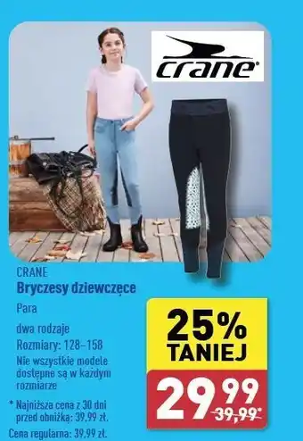 ALDI Bryczesy dziewczęce rozm. 128-158 Crane oferta