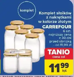 Carrefour Słoiki z nakrętkami złotymi 900 ml Carrefour oferta