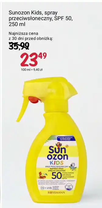 Rossmann Spray ochronny do opalania dla dzieci spf 50 Sun Ozon oferta