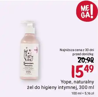 Rossmann Żel do higieny intymnej geranium i żurawina Yope oferta