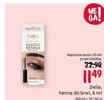 Rossmann Henna do brwi ekspresowa 4.0 brązowy Delia Eyebrow Expert oferta