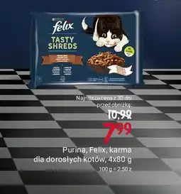 Rossmann Karma dla kota rybne smaki w sosie Purina Felix Tasty Shreds oferta