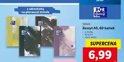 Lidl Zeszyt a5 60 kartek kratka Oxford oferta