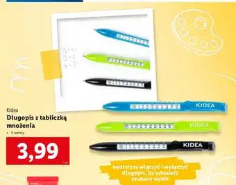 Lidl Długopis z tabliczką mnożenia Kidea oferta