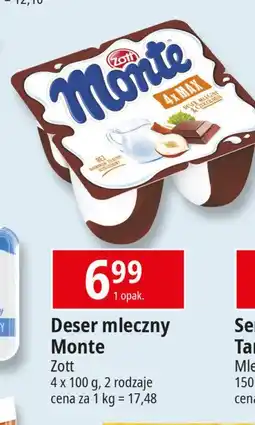 E.Leclerc Deser mleczno-czekoladowy z orzechami Zott monte max oferta