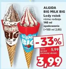 Kaufland Lód waniliowy z sosem czekoladowym Algida big milk oferta