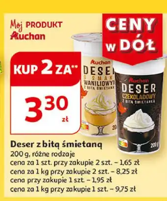 Auchan Deser waniliowy z bitą śmietaną Auchan oferta