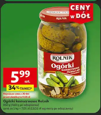 Auchan Ogórki konserwowe Rolnik oferta