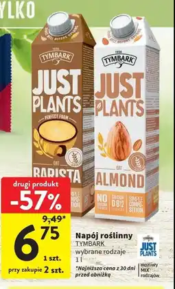 Intermarche Napój migdałowy TYMBARK JUST PLANTS oferta