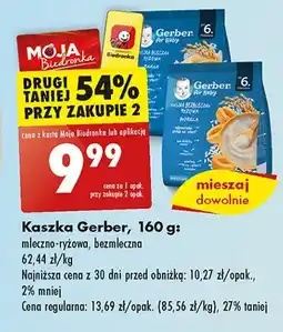 Biedronka Kaszka bezmleczna ryżowa banan malina Gerber natural for baby oferta