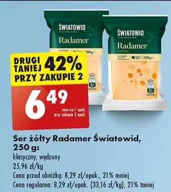 Biedronka Ser radamer wędzony Światowid oferta