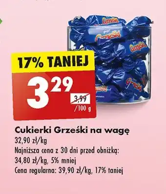 Biedronka Cukierki w czekoladzie Grześki oferta