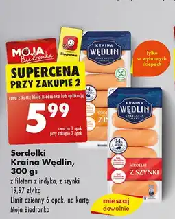 Biedronka Serdelki z szynki Kraina wędlin oferta