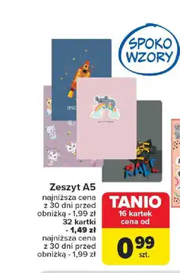 Carrefour Zeszyt A5 16 kartek oferta