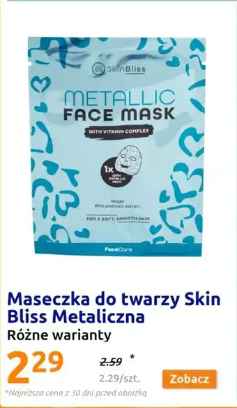 Action Maseczka do twarzy Skin Bliss Metaliczna oferta