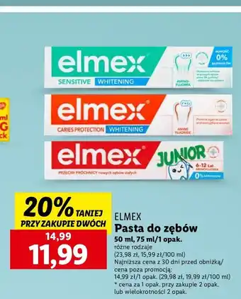 Lidl Pasta do zębów dla dzieci w wieku 6-12 lat Elmex Junior oferta