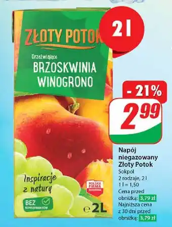 Dino Napój brzoskwinia- winogrono Złoty Potok oferta