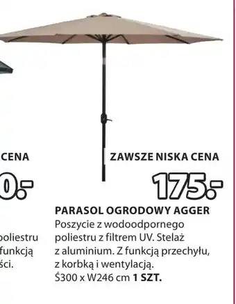 JYSK Parasol ogrodowy oferta