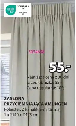 JYSK ZASŁONA PRZYCIEMNIAJĄCA AMUNGEN oferta