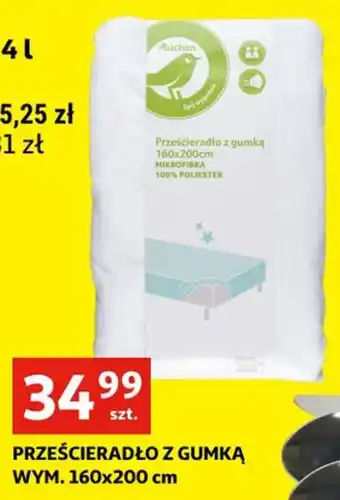 Auchan PRZEŚCIERADŁO Z GUMKĄ 160 x 200 cm oferta