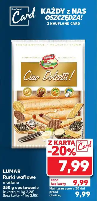 Kaufland LUMAR Rurki waflowe maślane 350g oferta