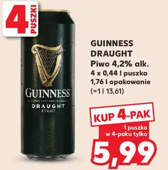 Kaufland GUINNESS DRAUGHT Piwo 4,2% alk. 4 x 0,44l oferta