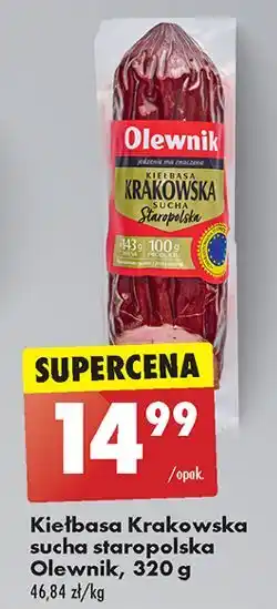 Biedronka Kiełbasa krakowska sucha staropolska Olewnik oferta