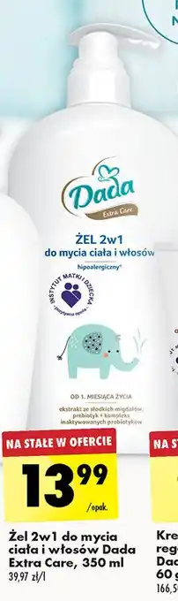 Biedronka Żel 2w1 do mycia ciała i włosów hipoalergiczny Dada Extra Care oferta