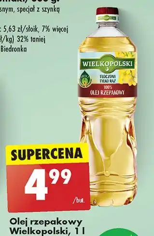 Biedronka Olej Wielkopolski Rzepakowy oferta