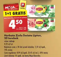 Biedronka Herbatka melisa z wiśnią Lipton Zioła Świata oferta