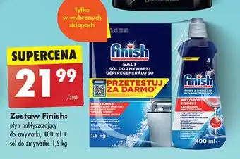 Biedronka Sól do zmywarek + płyn nabłyszczania Finish Special Salt oferta