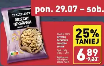 ALDI Orzechy nerkowca smażone solone Trader Joe's oferta