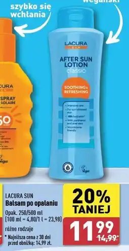 ALDI Balsam po opalaniu classic Lacura Sun oferta