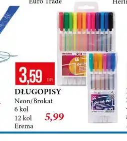 E.Leclerc Długopisy żelowe brokatowe Erema oferta