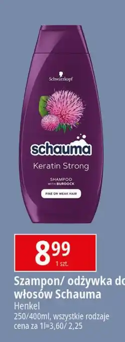 E.Leclerc Szampon do włosów moc keratyny Schauma Keratin Strong oferta