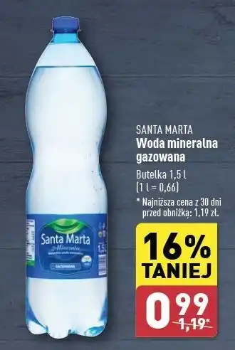 ALDI Woda gazowana Santa Marta oferta