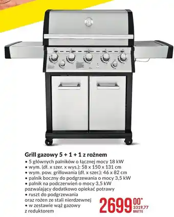 Makro Grill gazowy 5+1+1 z rożnem oferta