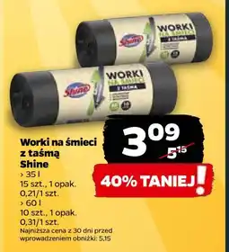 Netto Worki na śmieci z taśmą 35 l Shine Classic oferta