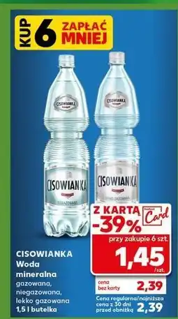 Kaufland Woda lekko gazowana Cisowianka oferta
