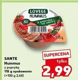 Kaufland Hummus z papryką na ostro Sante I Love Vege oferta