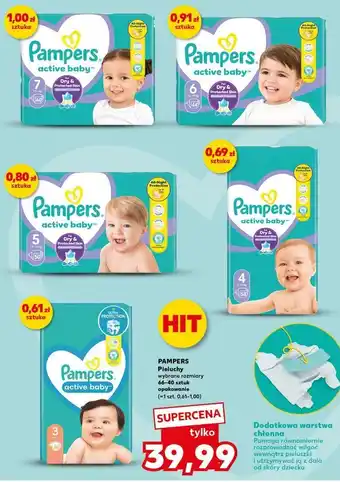 Kaufland Pieluszki dla dzieci maxi 4 Pampers Active Baby oferta