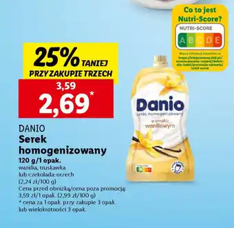 Lidl DANIO Serek homogenizowany 120 g oferta