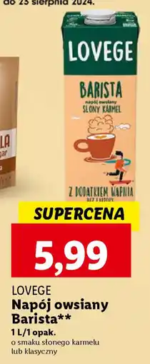 Lidl LOVEGE Napój owsiany Barista, 1 l oferta