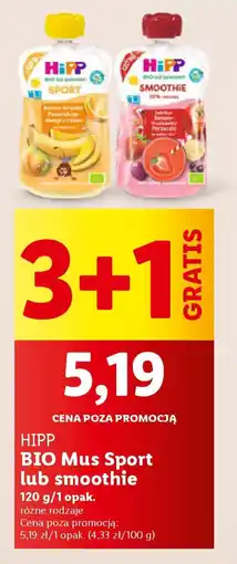 Lidl HIPP BIO Mus Sport lub smoothie, 120 g oferta