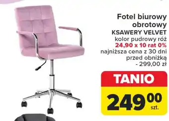 Carrefour Fotel biurowy obrotowy KSAWERY VELVET oferta