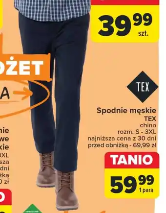 Carrefour Spodnie męskie TEX oferta