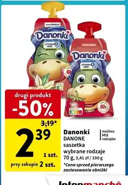 Intermarche Jogurt w saszetce truskawka Danonki oferta