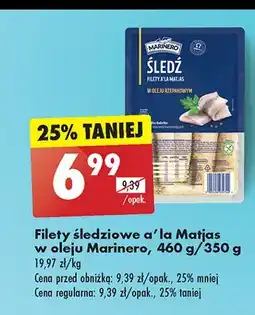 Biedronka Filety śledziowe a'la matjas w oleju Marinero oferta